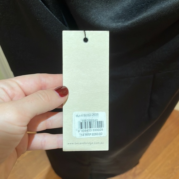 Black asymmetric one shoulder evening dress - Picture 9 of 11